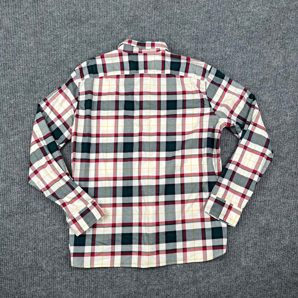 LL Bean Signature Button Down Shirt Mens XL Slimmest Fit Plaid Red Green White - Picture 2 of 12